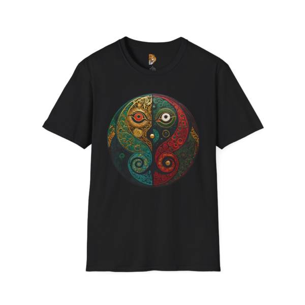 Bohemian Owl Unisex Softstyle T-Shirt - Artistic Nature Inspired Graphic Tee