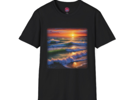 Sunset Waves – Black Graphic Tee