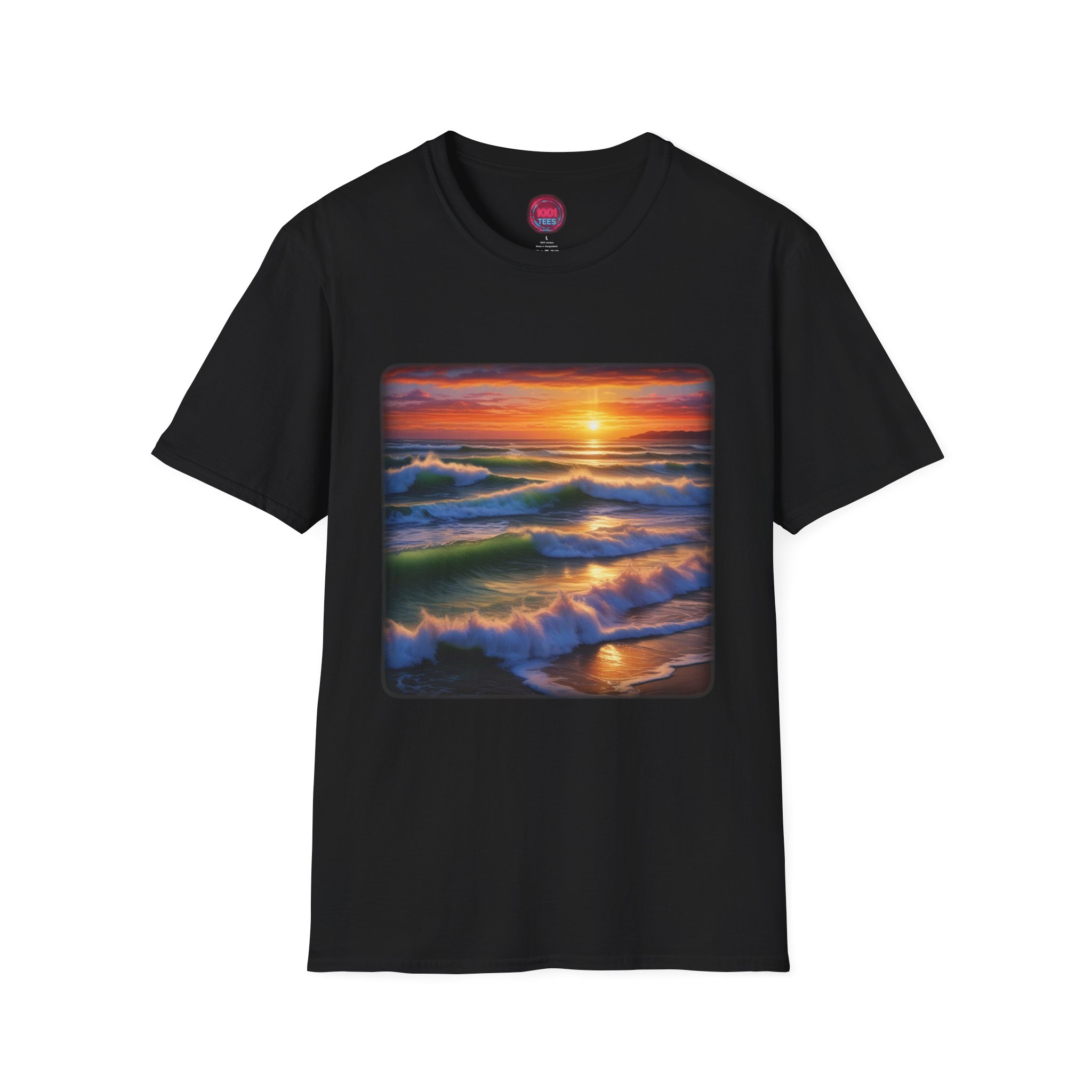 Sunset Waves Unisex Softstyle T-Shirt - Perfect for Beach Lovers & Casual Wear