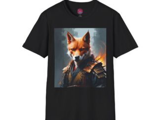 Epic Fox Warrior Unisex Softstyle T-Shirt - Bold Graphic Tee for Gamers and Animal Lovers
