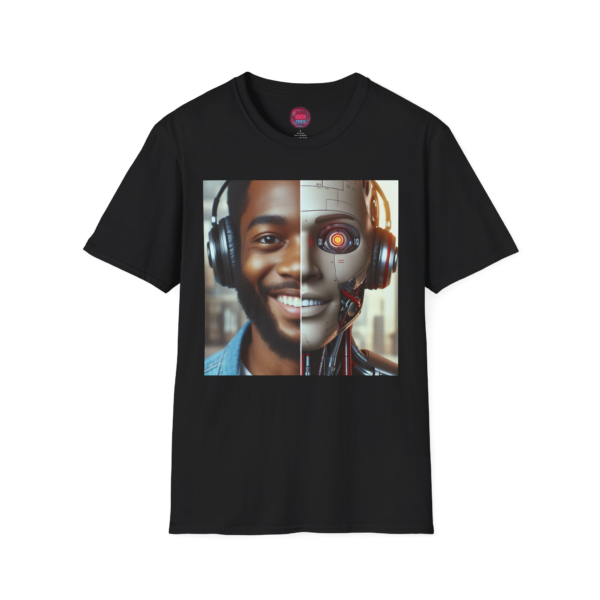 Futuristic Unisex T-Shirt - Half Human Half Robot Design