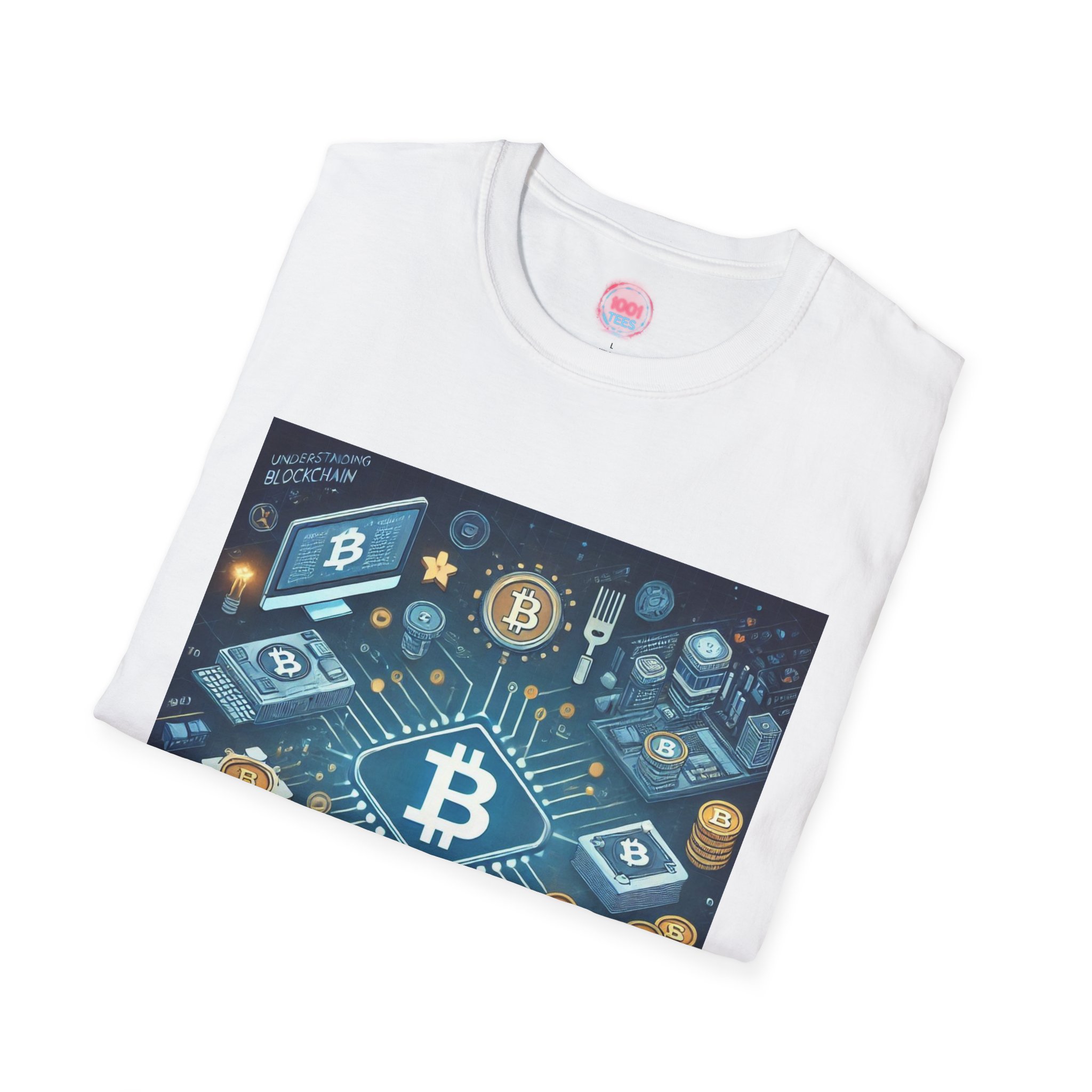 Cryptocurrency Unisex Softstyle T-Shirt – Bitcoin Design Graphic Tee - Image 4