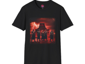 Bold Lightning Castle – Black Graphic Tee