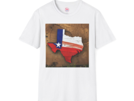 Texas Pride Vintage State Design – Black Graphic Tee
