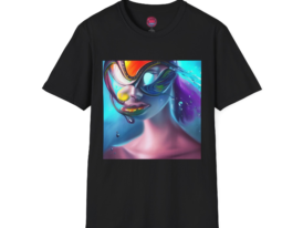 Vibrant Art Tee - with Colorful Illusion Design for Art Lovers – Black Graphic Tee