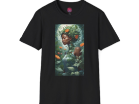 Nature-Inspired Floral and Botanical Design – Black Graphic Tee
