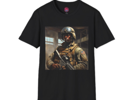 Military-Themed – Black Graphic Tee