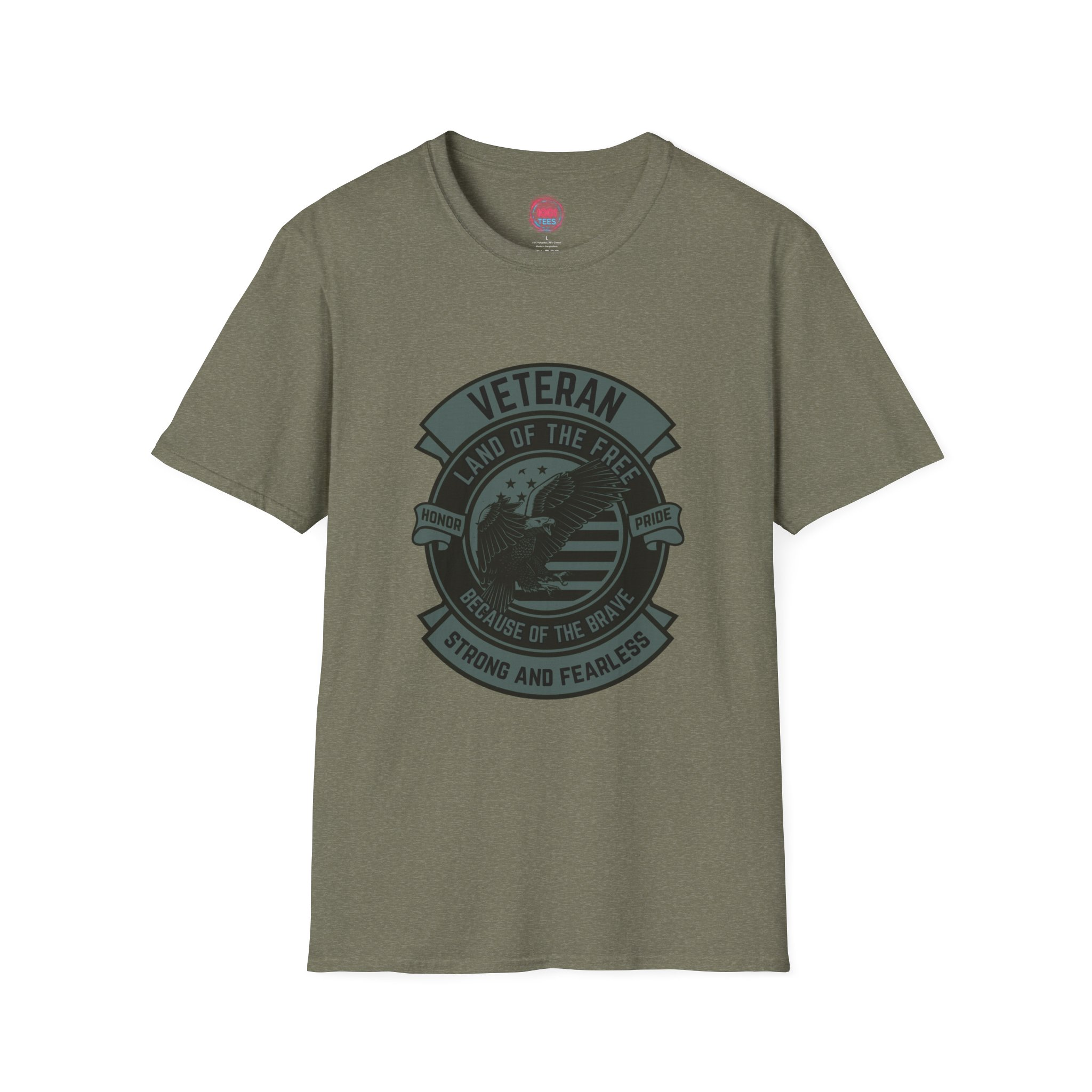 Veteran Pride Unisex Softstyle T-Shirt - Land of the Free - Strong and Fearless - Image 5