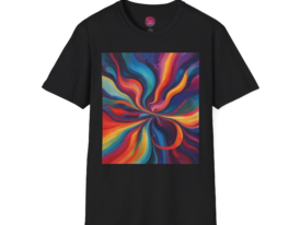 Colorful Swirl Vibrant Art Tee for Creative Souls – Black Graphic Tee