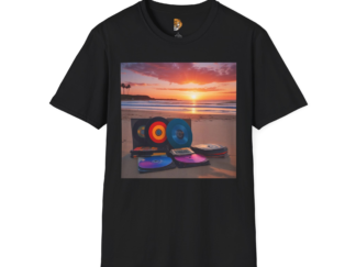 Vinyl Sunset Unisex Softstyle T-Shirt - Retro Music Vibe Tee