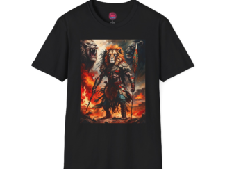 Epic Lion Warrior Graphic T-Shirt - Unisex Adventure Shirt for Fans