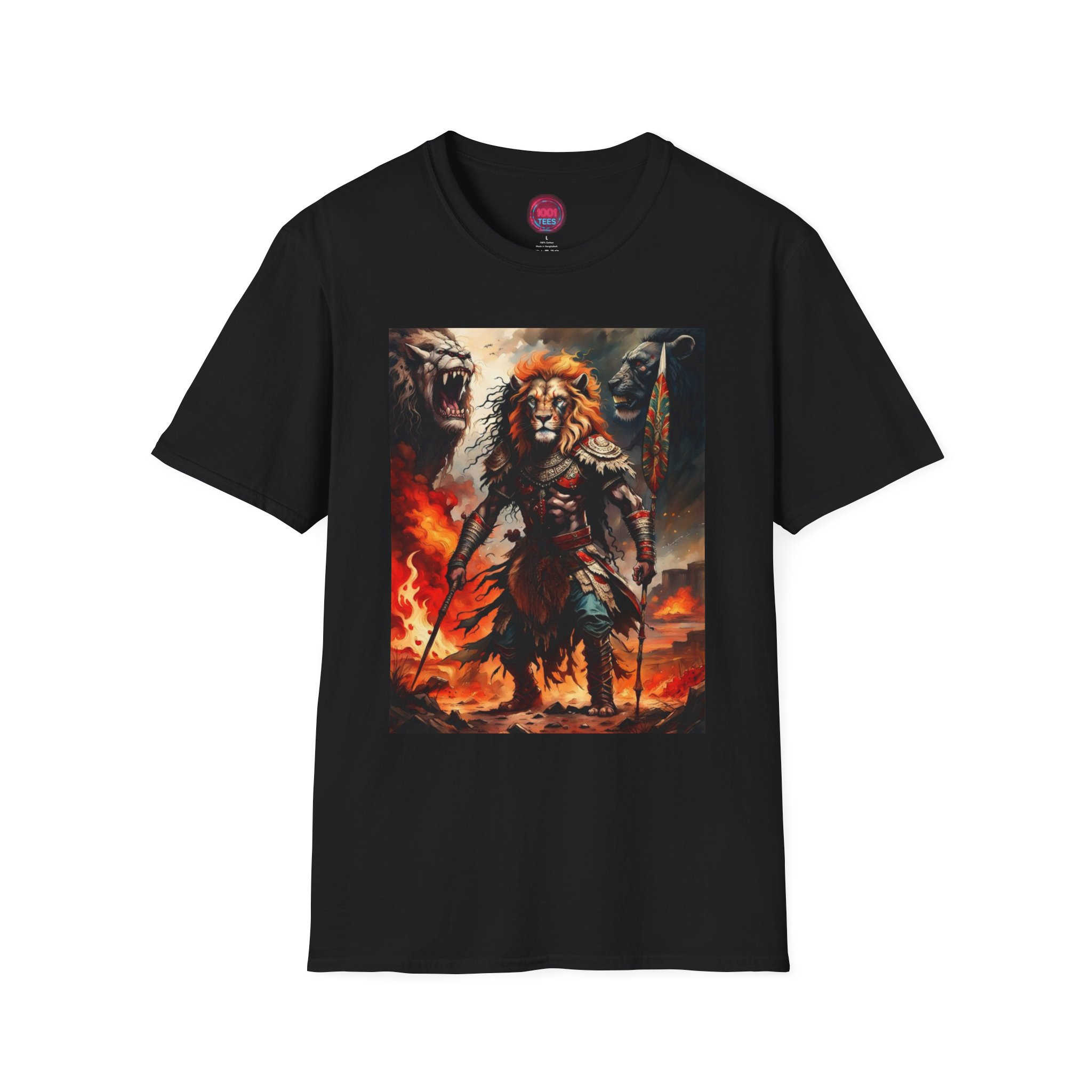 Epic Lion Warrior Graphic T-Shirt - Unisex Adventure Shirt for Fans