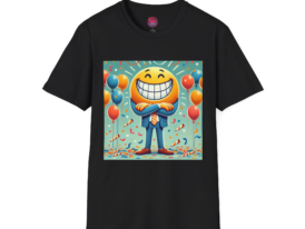 Celebration Vibe with Festive Emoji – Black Graphic Tee