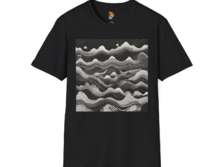 Trendy Unisex Graphic T-Shirt - Abstract Wave Design