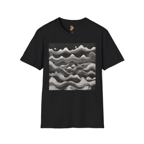 Trendy Unisex Graphic T-Shirt - Abstract Wave Design