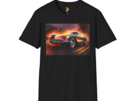 Retro Race Car – Black Graphic Tee