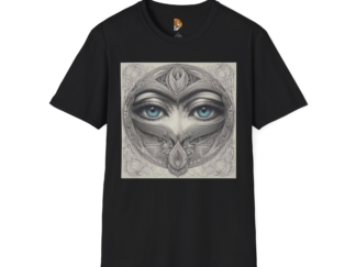 Mystical Eyes Unisex Softstyle T-Shirt - Ethereal Art Design for Spiritual Enthusiasts