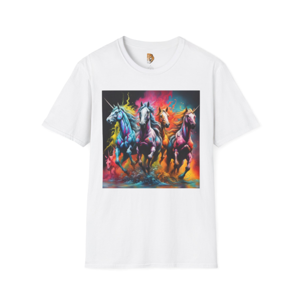 Colorful Unicorns Unisex Softstyle T-Shirt - Magical Gift for Fantasy Lovers