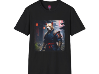 Funny Dog Samurai Unisex Softstyle T-Shirt - Quirky Pet Lover Gift