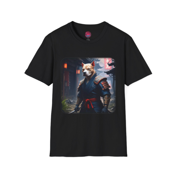 Funny Dog Samurai Unisex Softstyle T-Shirt - Quirky Pet Lover Gift