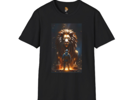 Courageous Journey Bold Lion for Adventurers – Black Graphic Tee