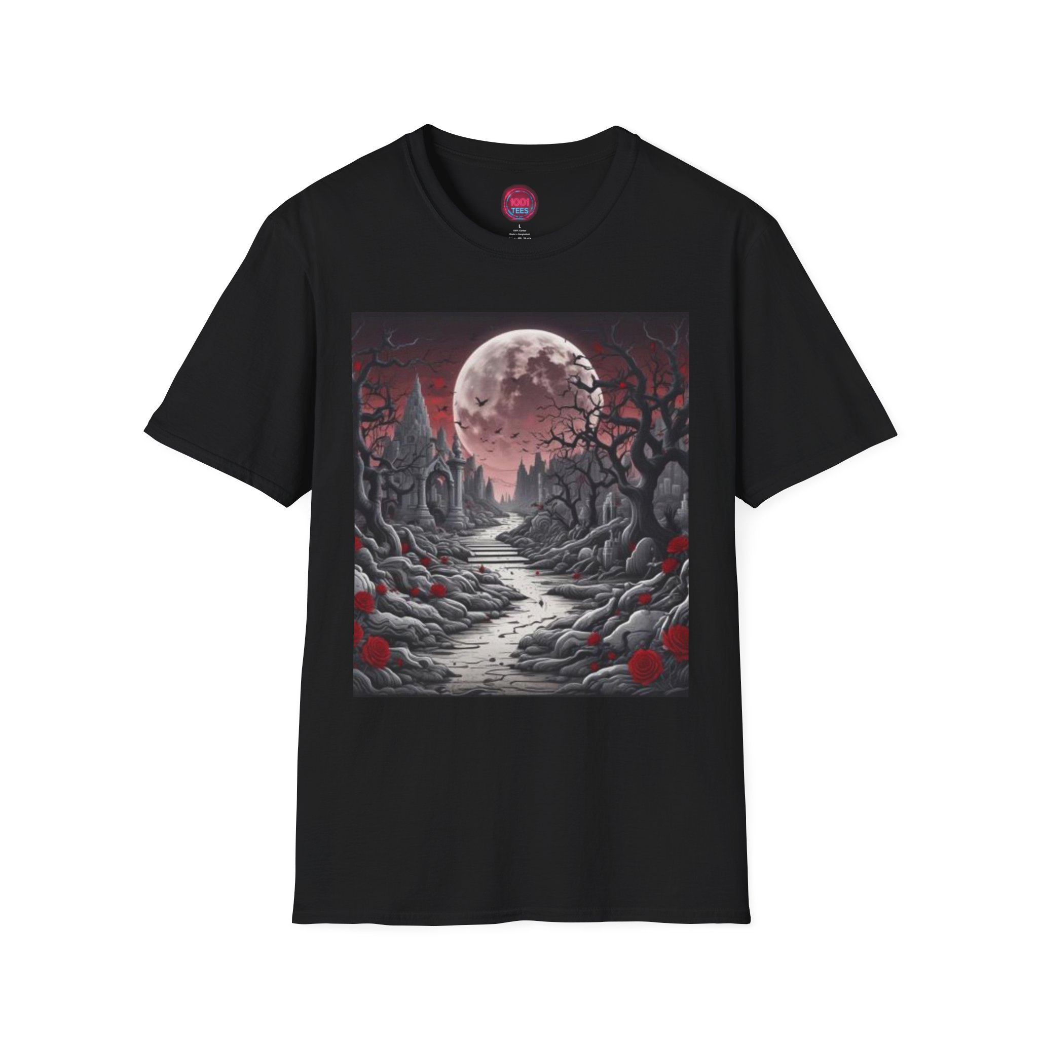 Spooky Moonlit Landscape T-Shirt for Halloween Lovers