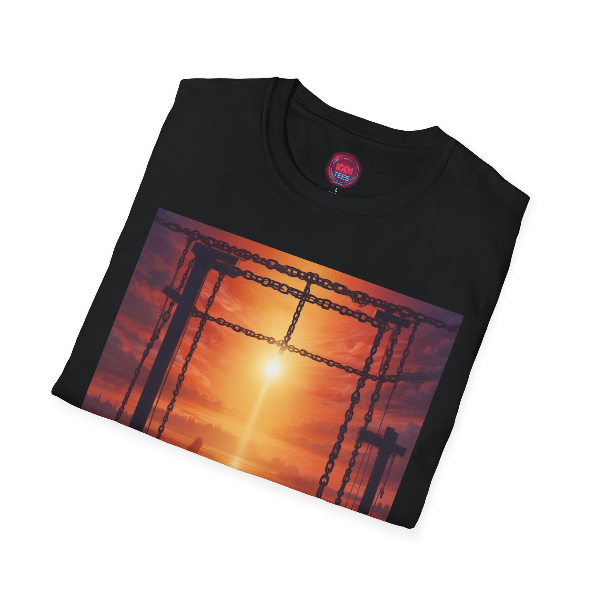 Sunset Chains Unisex Softstyle T-Shirt - Inspirational Graphic Tee - Image 4
