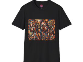 with Artistic Design - Vibrant Geometric Portraits – Black Graphic Tee