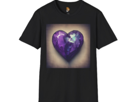 Amethyst Heart Perfect Gift for Gemstone Lovers – Black Graphic Tee