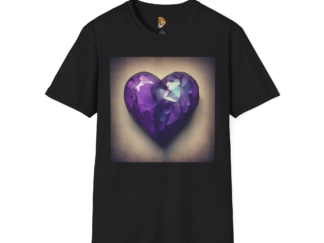 Amethyst Heart Unisex Softstyle T-Shirt | Perfect Gift for Gemstone Lovers
