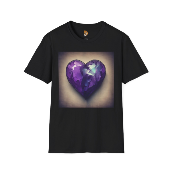 Amethyst Heart Unisex Softstyle T-Shirt | Perfect Gift for Gemstone Lovers