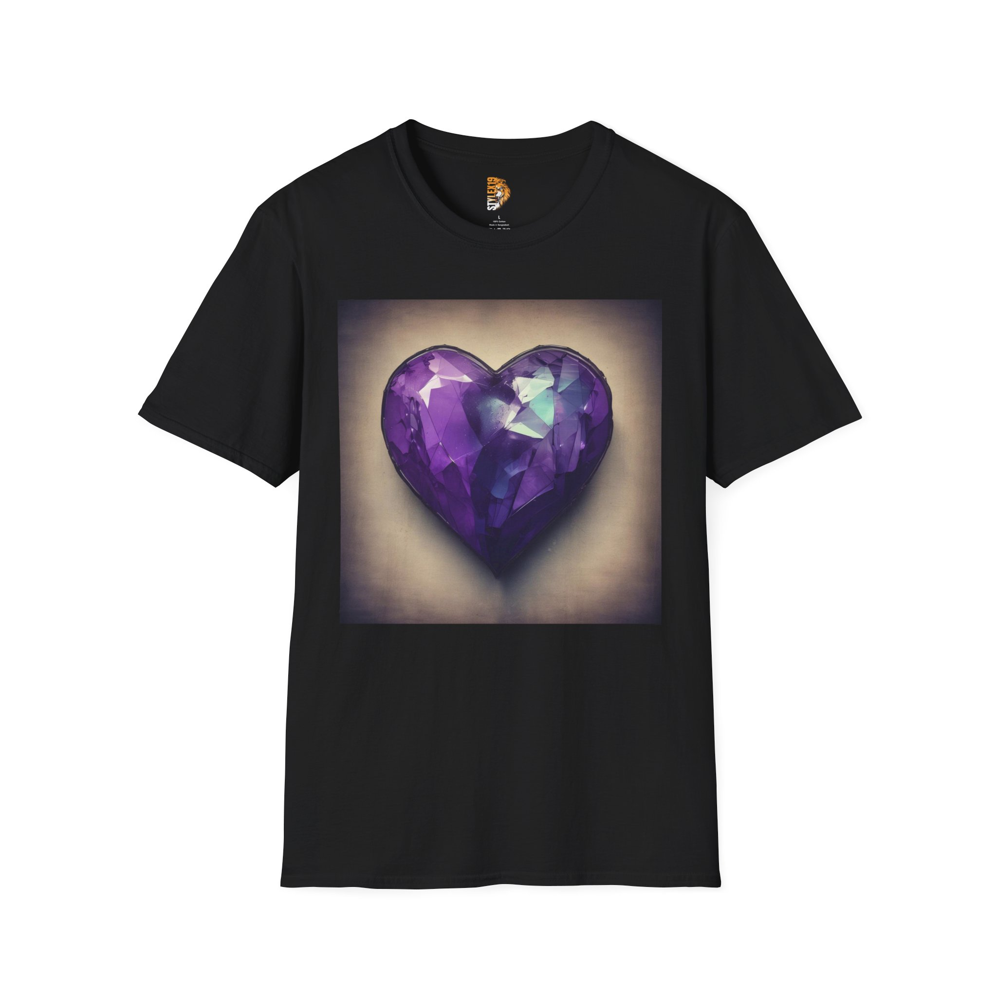 Amethyst Heart Unisex Softstyle T-Shirt | Perfect Gift for Gemstone Lovers