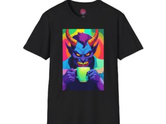 Colorful Demon Graphic Unisex Softstyle T-Shirt - Perfect for Halloween and Gamer Culture