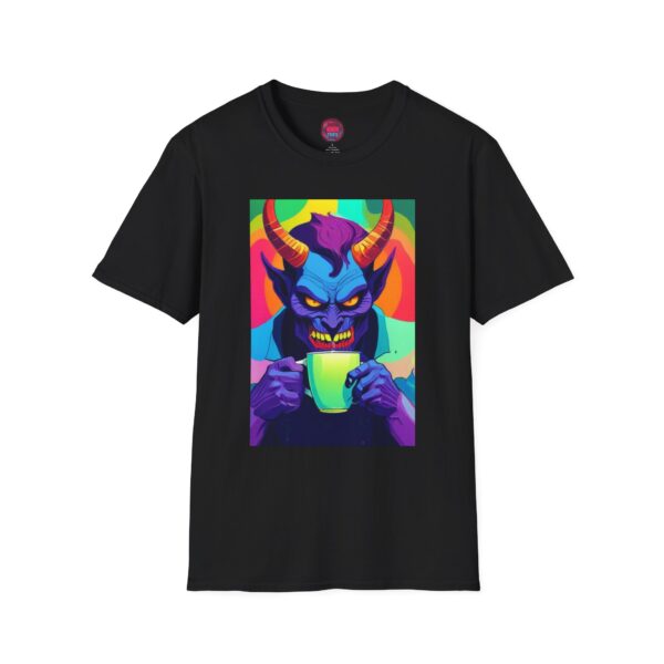 Colorful Demon Graphic Unisex Softstyle T-Shirt - Perfect for Halloween and Gamer Culture