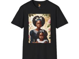 Mother & Daughter Portrait Family Love – Black Graphic Tee