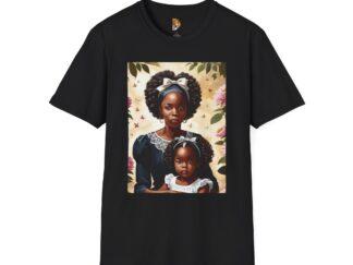 Mother & Daughter Portrait Unisex Softstyle T-Shirt | Family Love | Perfect for Holidays and Celebrations