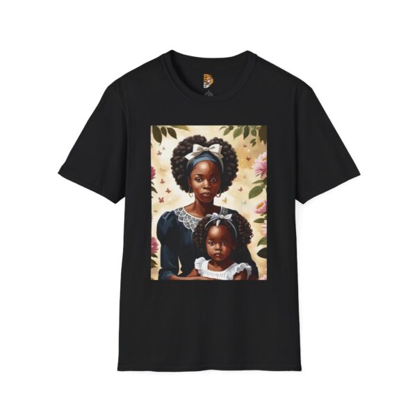 Mother & Daughter Portrait Unisex Softstyle T-Shirt | Family Love | Perfect for Holidays and Celebrations