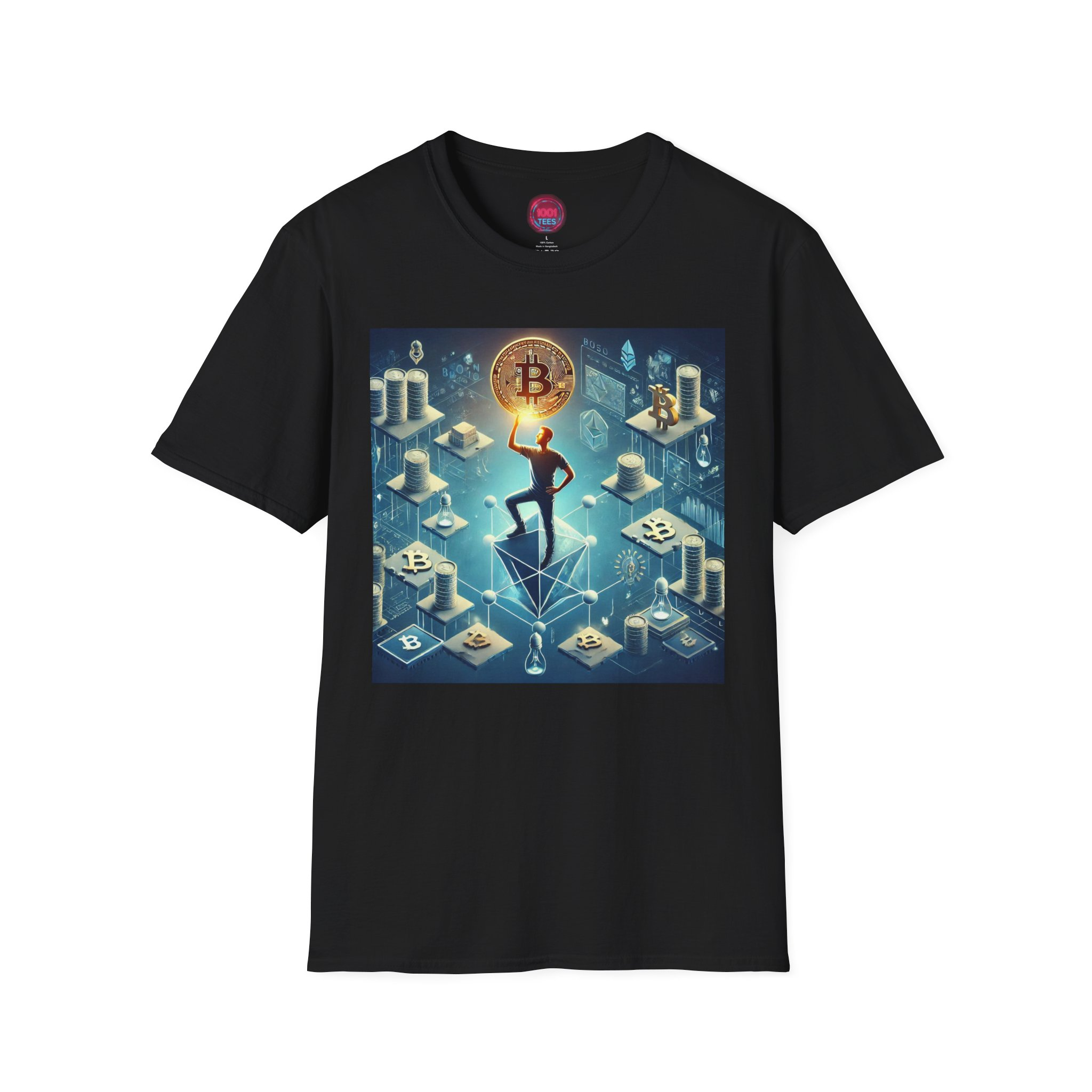 Crypto Enthusiast Unisex Softstyle T-Shirt - Digital Currency Art Tee - Image 5
