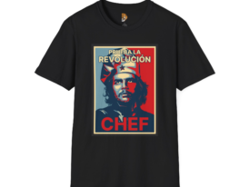 Che Guevara Inspired Prueba la Revolución Chef Design – Black Graphic Tee