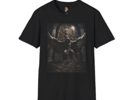 Mystical Angel Art Gothic Aesthetic Tee for Spiritual Seekers – Black Graphic Tee