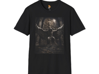 Mystical Angel Art Unisex Softstyle T-Shirt - Gothic Aesthetic Tee for Spiritual Seekers