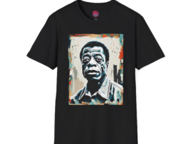James Baldwin Artistic Portrait Celebrate Creativity & Culture – Black Graphic Tee