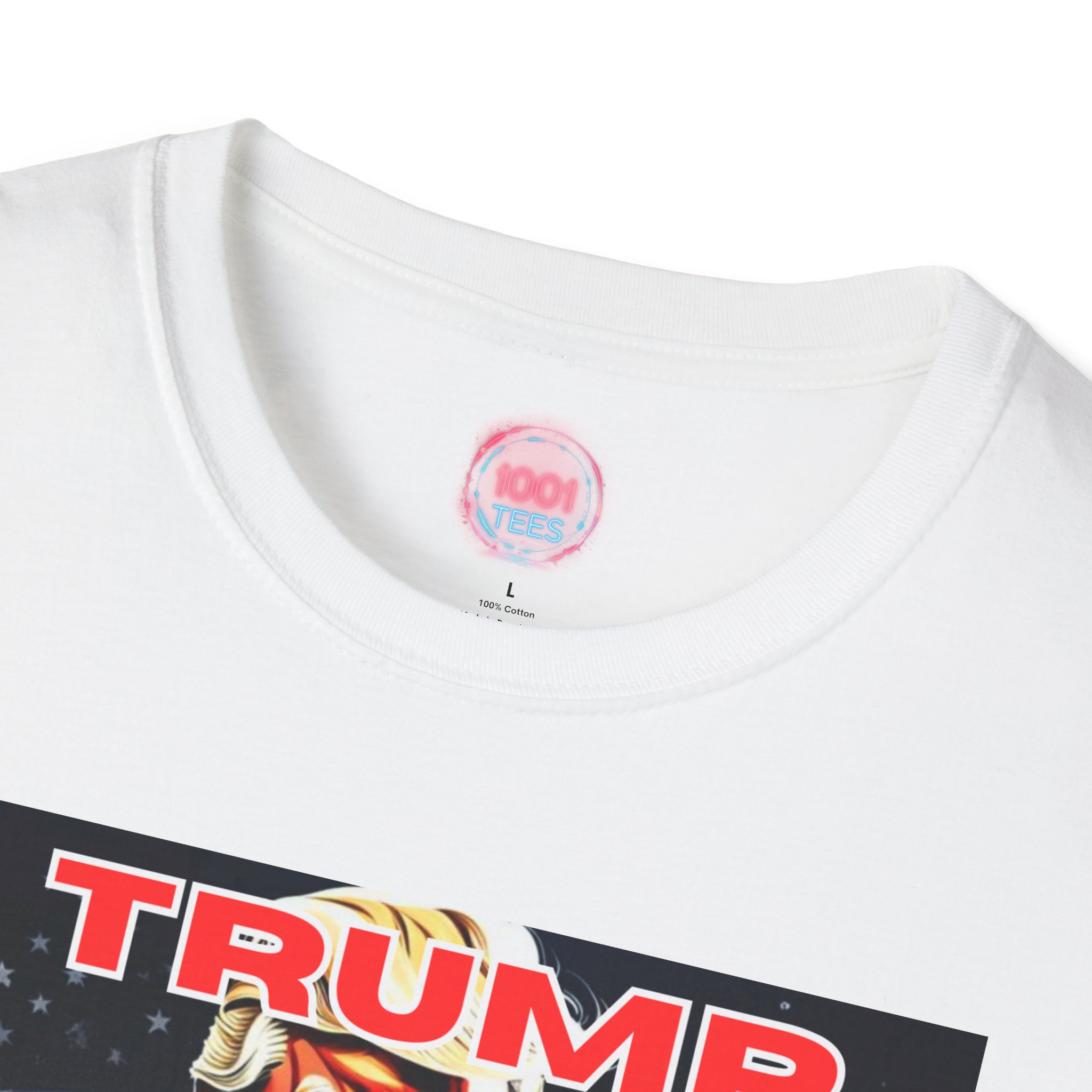 Patriotic Unisex Softstyle T-Shirt - "Trump: Fighting for America" - Image 3