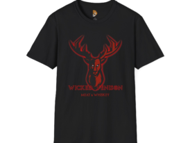 Wicked Venison Meat & Whiskey – Black Graphic Tee
