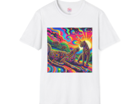 Psychedelic Jungle Art Colorful Nature Design – Black Graphic Tee