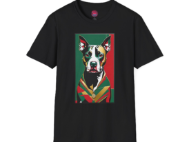 Colorful Dog Lover Artistic Pet Design – Black Graphic Tee