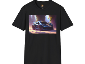 Cool Black Sports Car – Black Graphic Tee