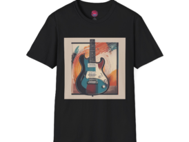 Retro Guitar – Black Graphic Tee