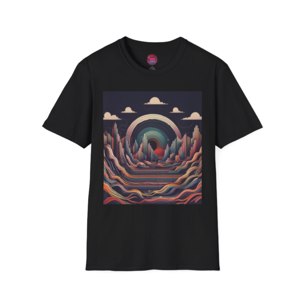 Vintage-Inspired Landscape Graphic T-Shirt - Unisex Softstyle Tee