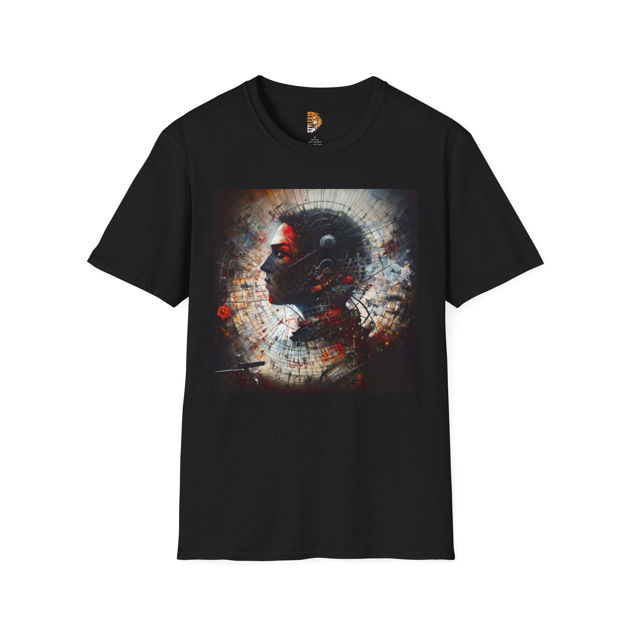Unisex Softstyle T-Shirt - Artistic Abstract Profile Design